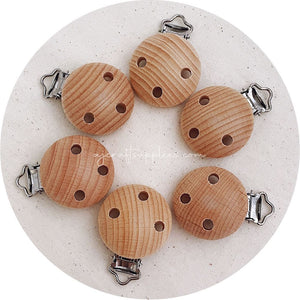 Maple Wood Dummy / Pacifier Clip - Each