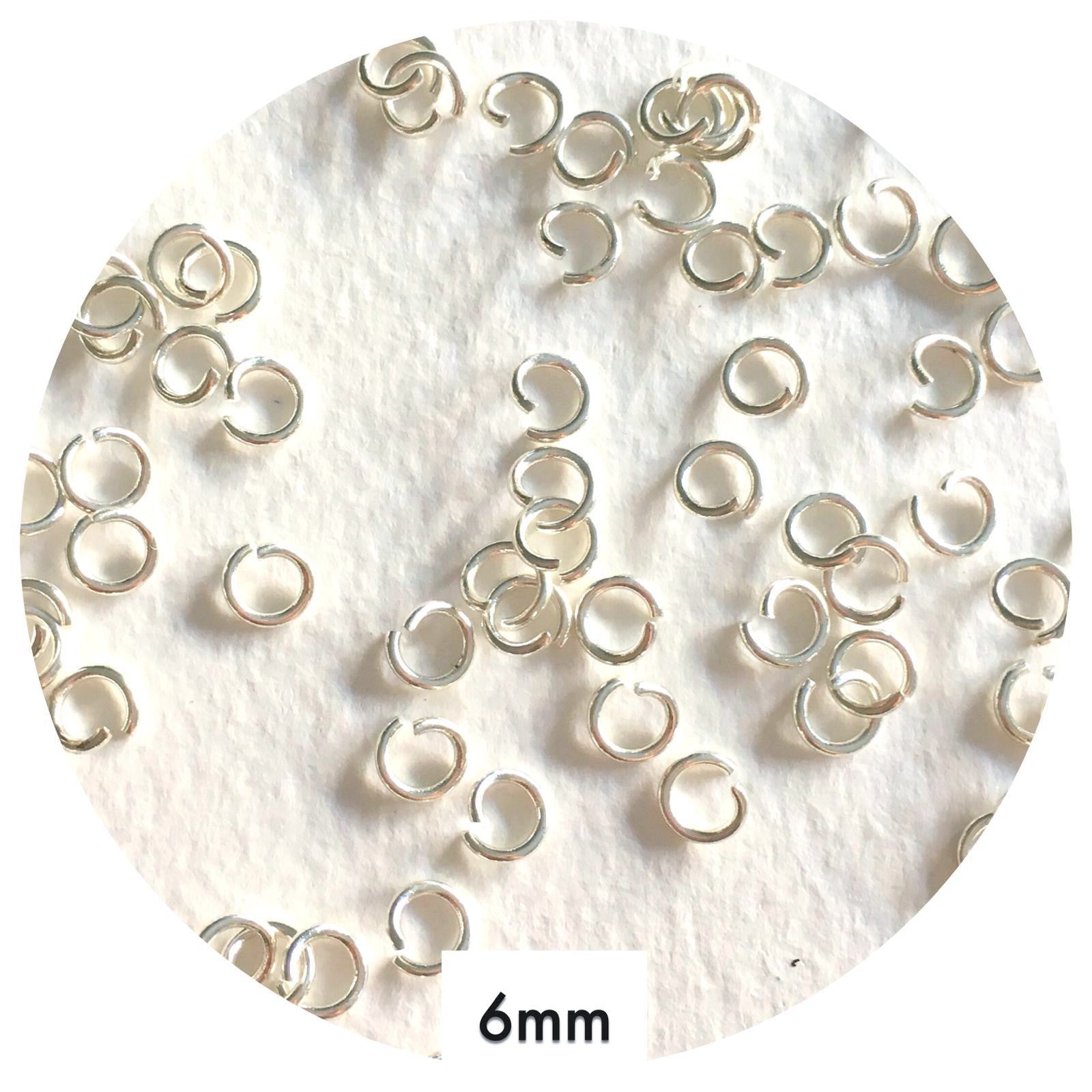 6mm Jump Rings - Silver Stainless Steel - 40 pcs