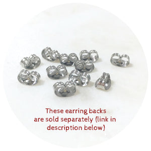 6mm Surgical Steel Earring Stud Posts - 50 pcs