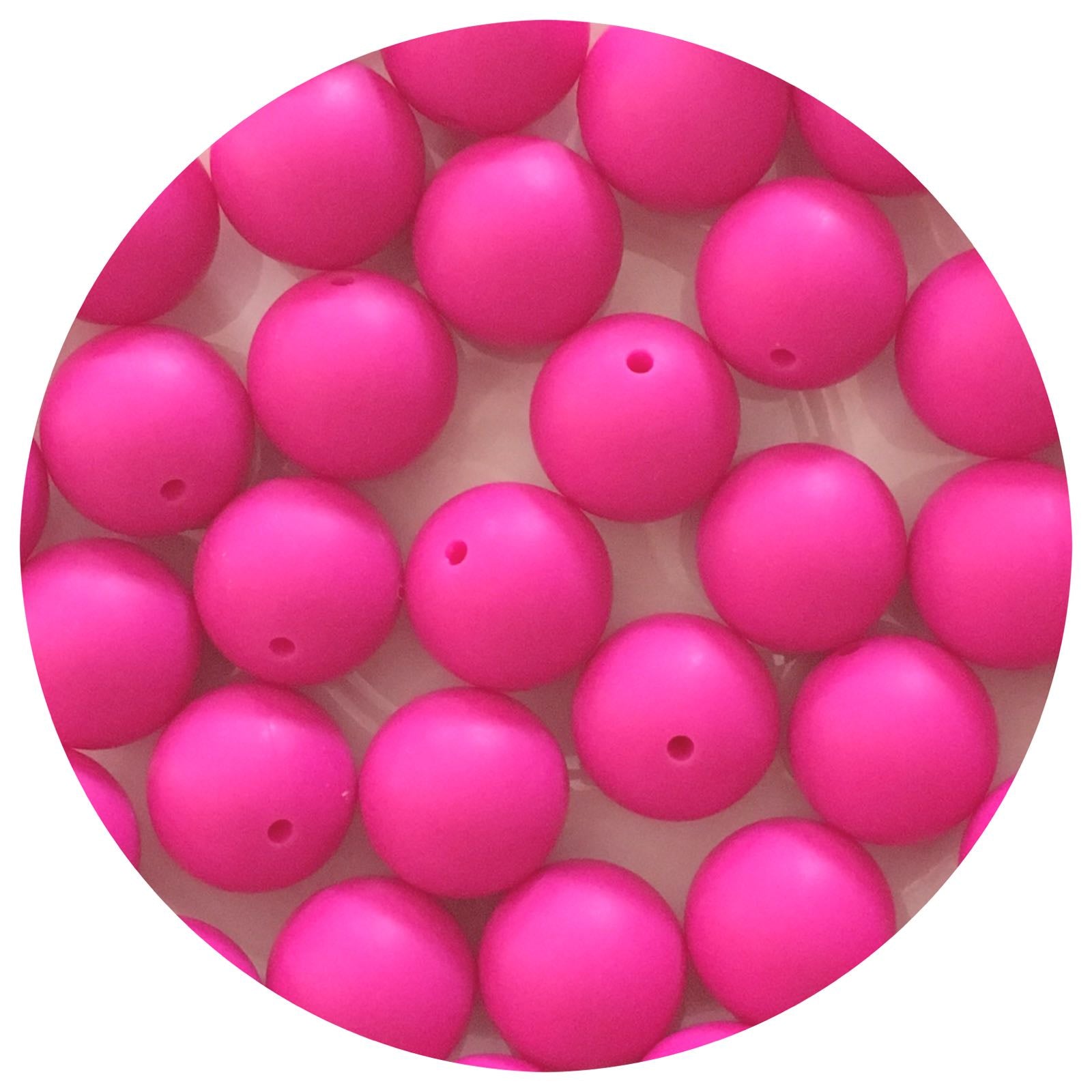 Hot Pink - 19mm round - 5 Beads