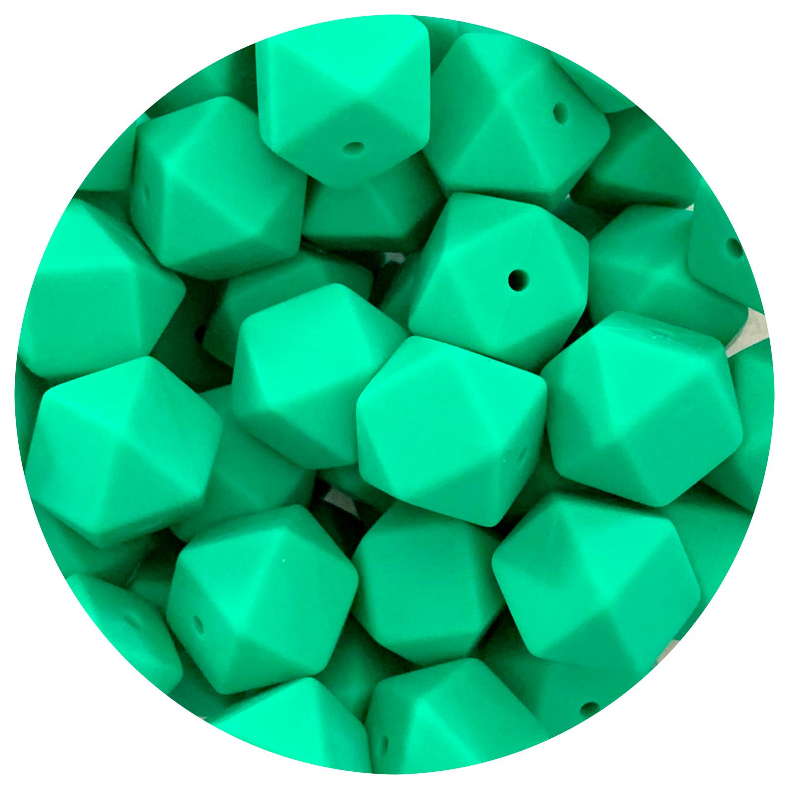 Kelly Green - 17mm Hexagon - 10 Beads