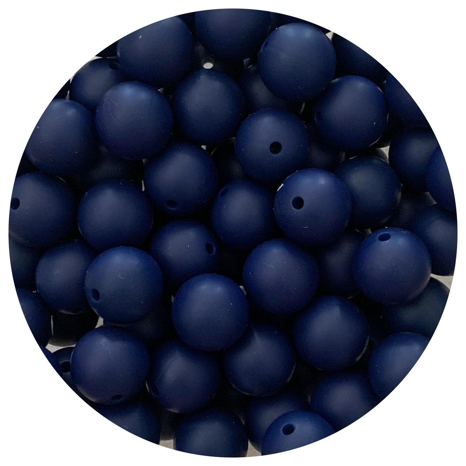 Midnight Blue - 15mm round - 10 Beads