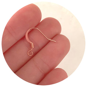 Stainless Steel Earring Hooks - Rose Gold - Lead & Nickel Free - 50 pcs