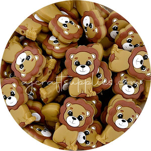 Little Lion Silicone Beads - CHOOSE YOUR COLOUR - 2 Beads