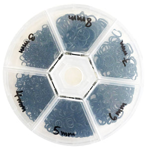 Mixed Pack Jump Rings - Black - 3mm, 4mm, 5mm, 6mm, 7mm, 8mm