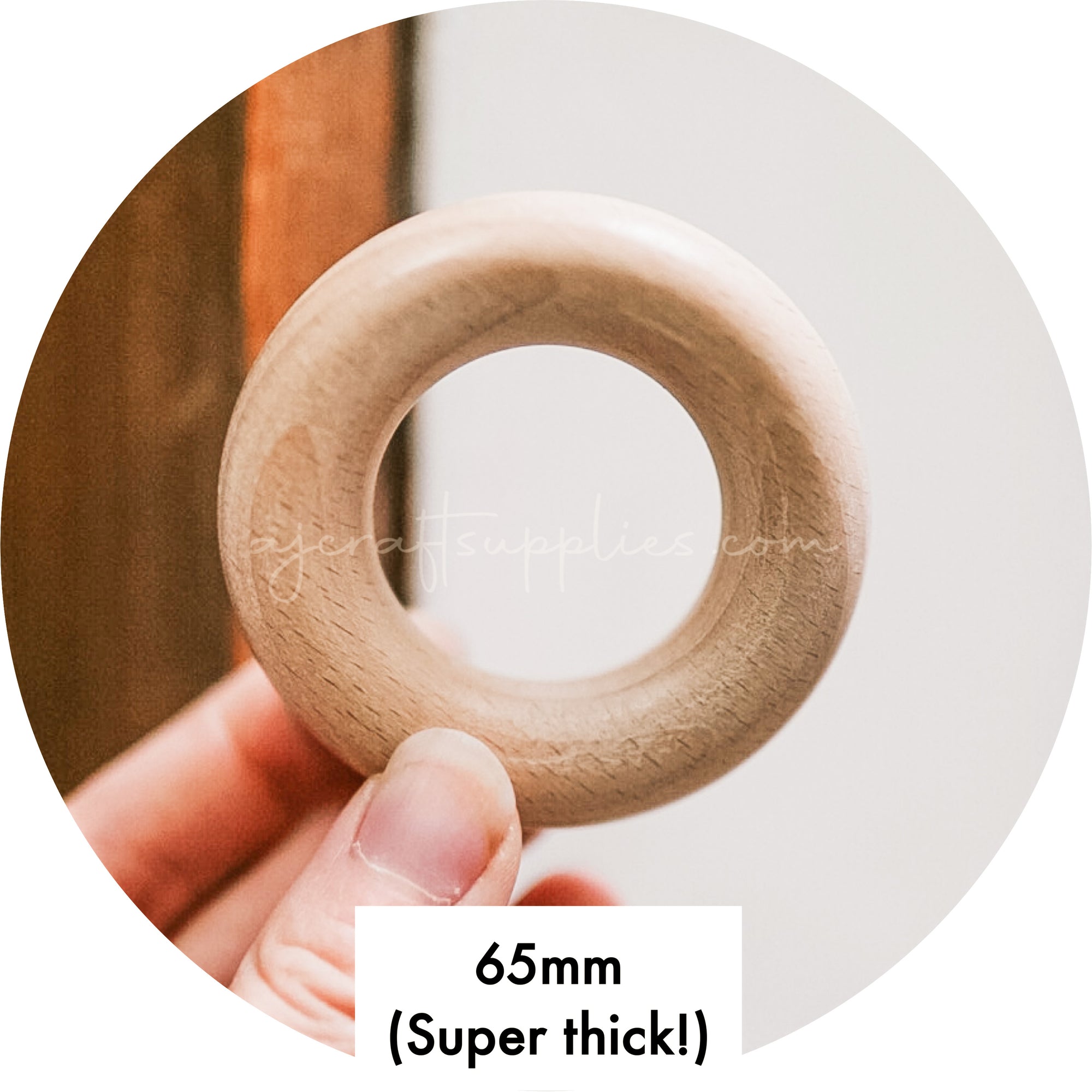 Beech Wood Rings - 65mm - Each