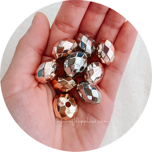 19mm Faceted Abacus Acrylic Beads - CHOOSE YOUR COLOUR - 5 Beads