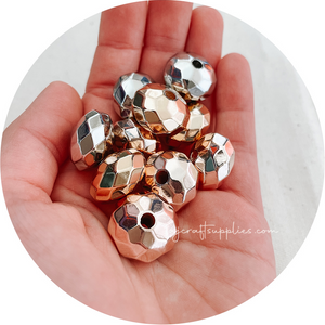 22mm Faceted Abacus Acrylic Beads - CHOOSE YOUR COLOUR - 5 Beads