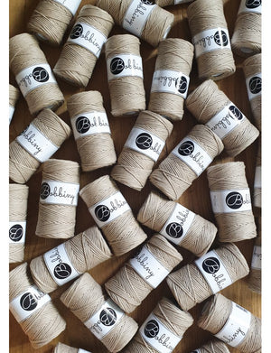 Bobbiny Single Twist Macrame Cord - 3mm - Sand