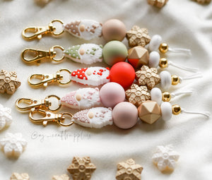 Sage Green - Christmas Gnome Silicone Beads - 5 beads