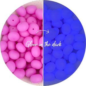 22mm abacus Glow in the Dark Silicone Beads