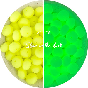 22mm abacus Glow in the Dark Silicone Beads