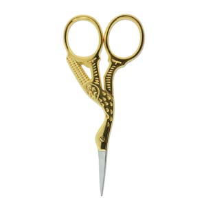 Beadsmith Gold Stork Embroidery Scissors - Precision Tip