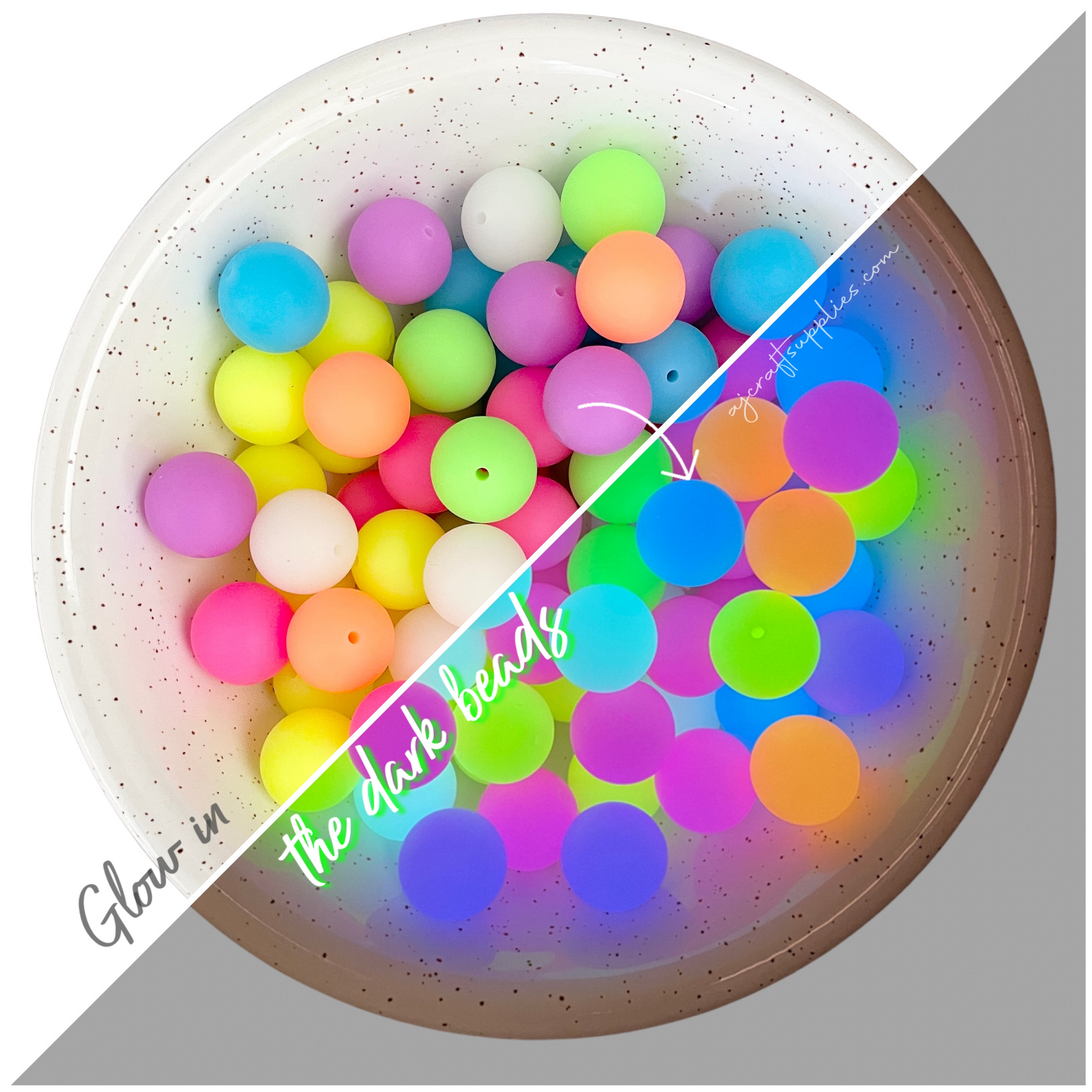 Silicone Beads - Glow in the Dark