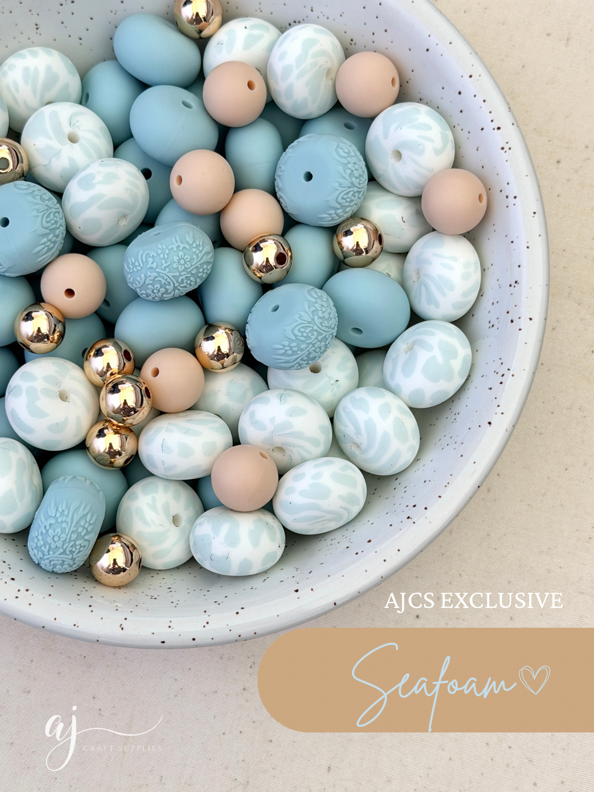 Seafoam - 19mm round - 5 Beads