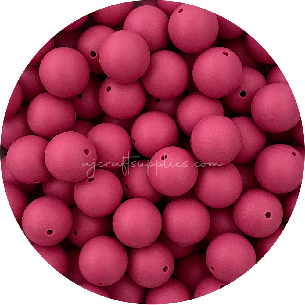 Raspberry 2.0 - 19mm round Silicone Beads - 5 Beads