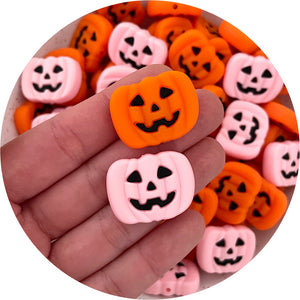 Jack O Lantern / Carved Pumpkin Silicone Beads - Choose your Colour - 2 beads