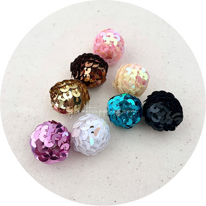 16mm Sequin Acrylic Beads - CHOOSE YOUR COLOUR - 5 beads