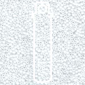 11/0 Miyuki® Round Seed Beads - Matte Opaque White - 8.5g Tube