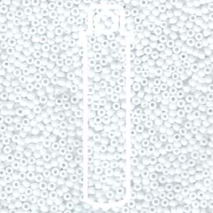 11/0 Miyuki® Round Seed Beads - Matte Opaque White - 24g Tube