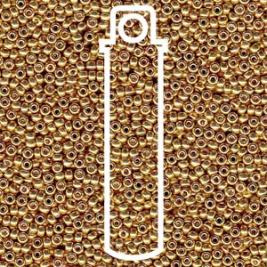 8/0 Miyuki® Round Seed Beads - Duracoat Galvanized Gold - 22g Tube