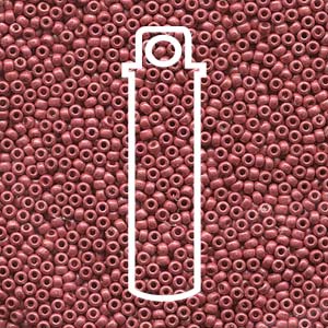 11/0 Miyuki® Round Seed Beads - Duracoat Galvanized Matte Light Cranberry - 24g Tube