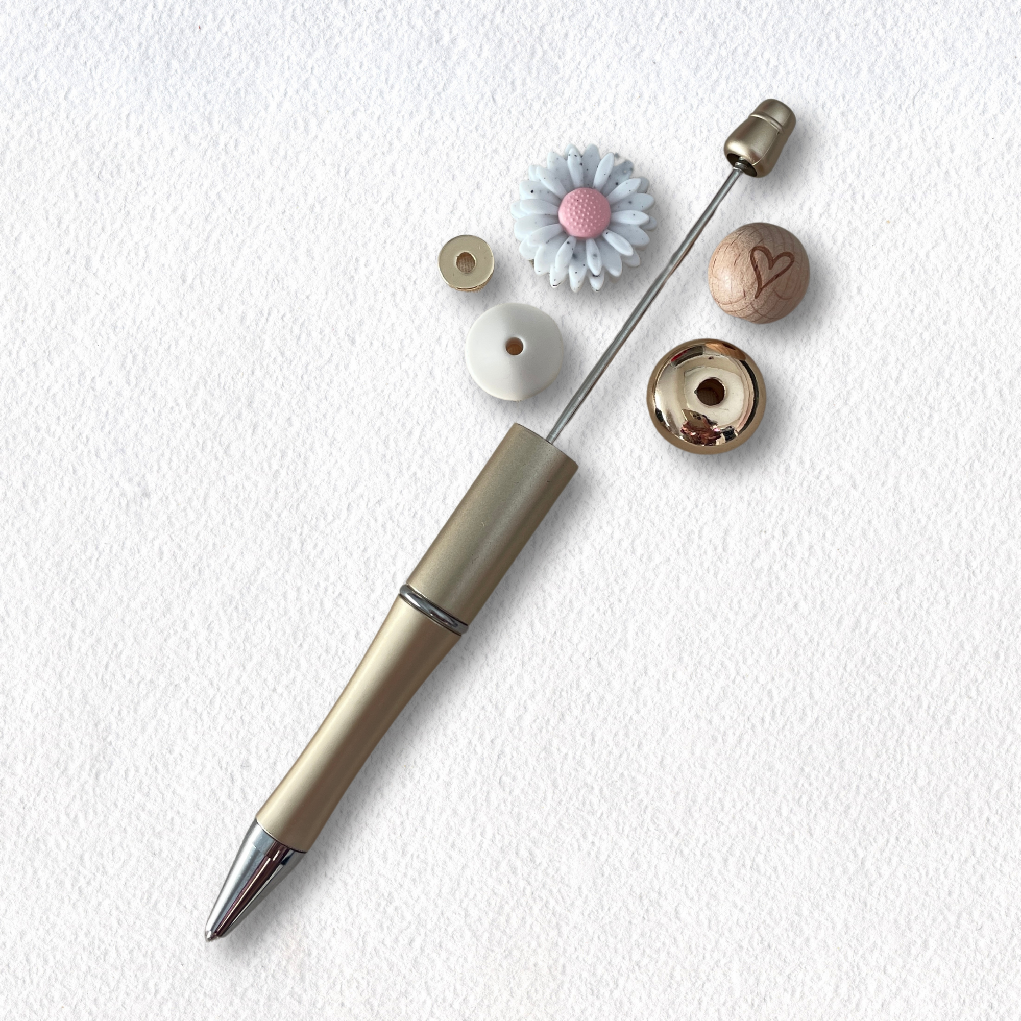 DIY Pen Kit - Pink Speckled 22mm Daisy