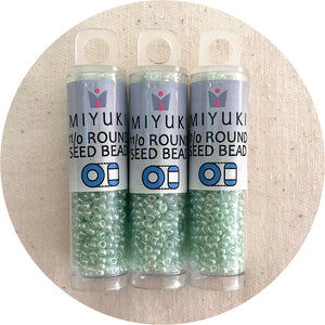 11/0 Miyuki® Round Seed Beads - Seafoam Green Luster - 8.5g Tube