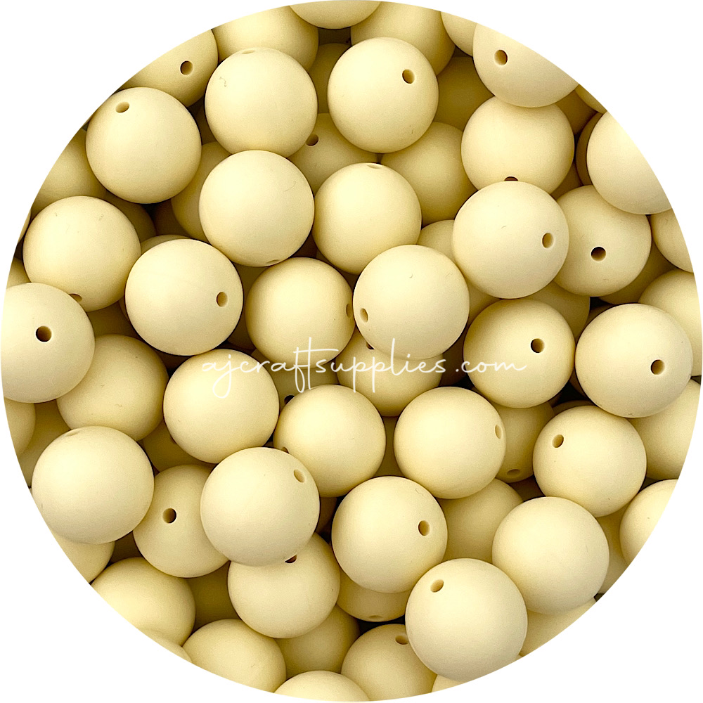 Soft Daffodil - 19mm round Silicone Beads - 5 Beads