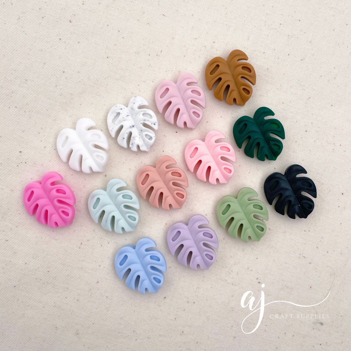 Monstera Leaf Silicone Beads - CHOOSE YOUR COLOUR - 2 beads