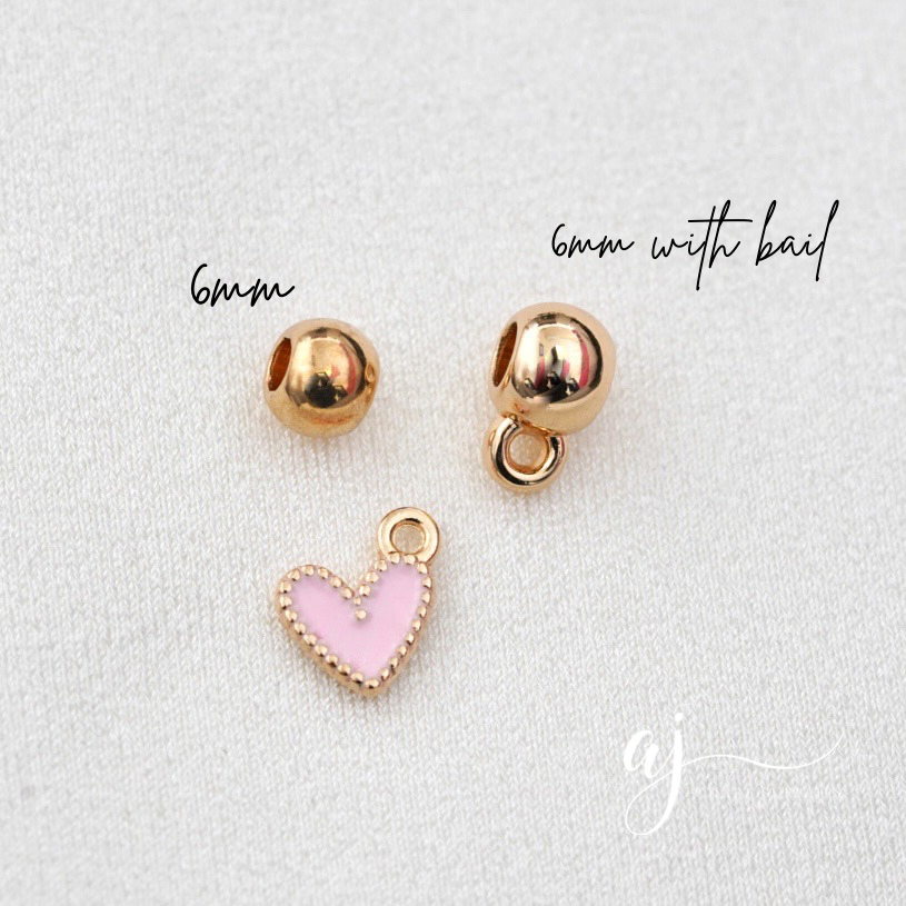 6mm Round Acrylic Beads (Large Hole) - CHOOSE YOUR COLOUR - 5 Beads