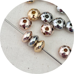 14mm Faceted Abacus Acrylic Beads - CHOOSE YOUR COLOUR - 5 Beads