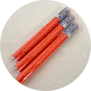 8/0 Miyuki® Round Seed Beads - Opaque Orange - 22g Tube