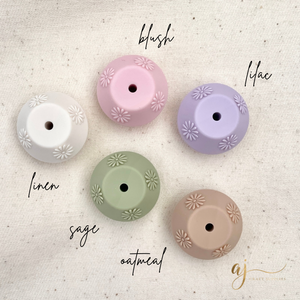 22mm Saucer (Daisy Embossed) Silicone Beads (SINGLE COLOUR) - CHOOSE YOUR COLOUR - 5 beads