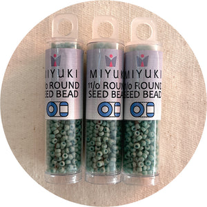 11/0 Miyuki® Round Seed Beads - Fancy Frosted Pale Seafoam Green - 8.5g Tube