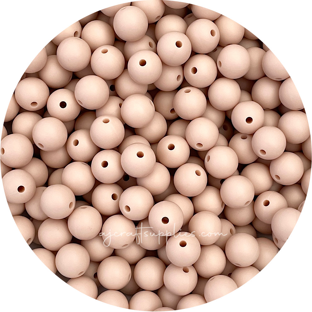 Porcelain - 12mm Round Silicone Beads - 10 beads