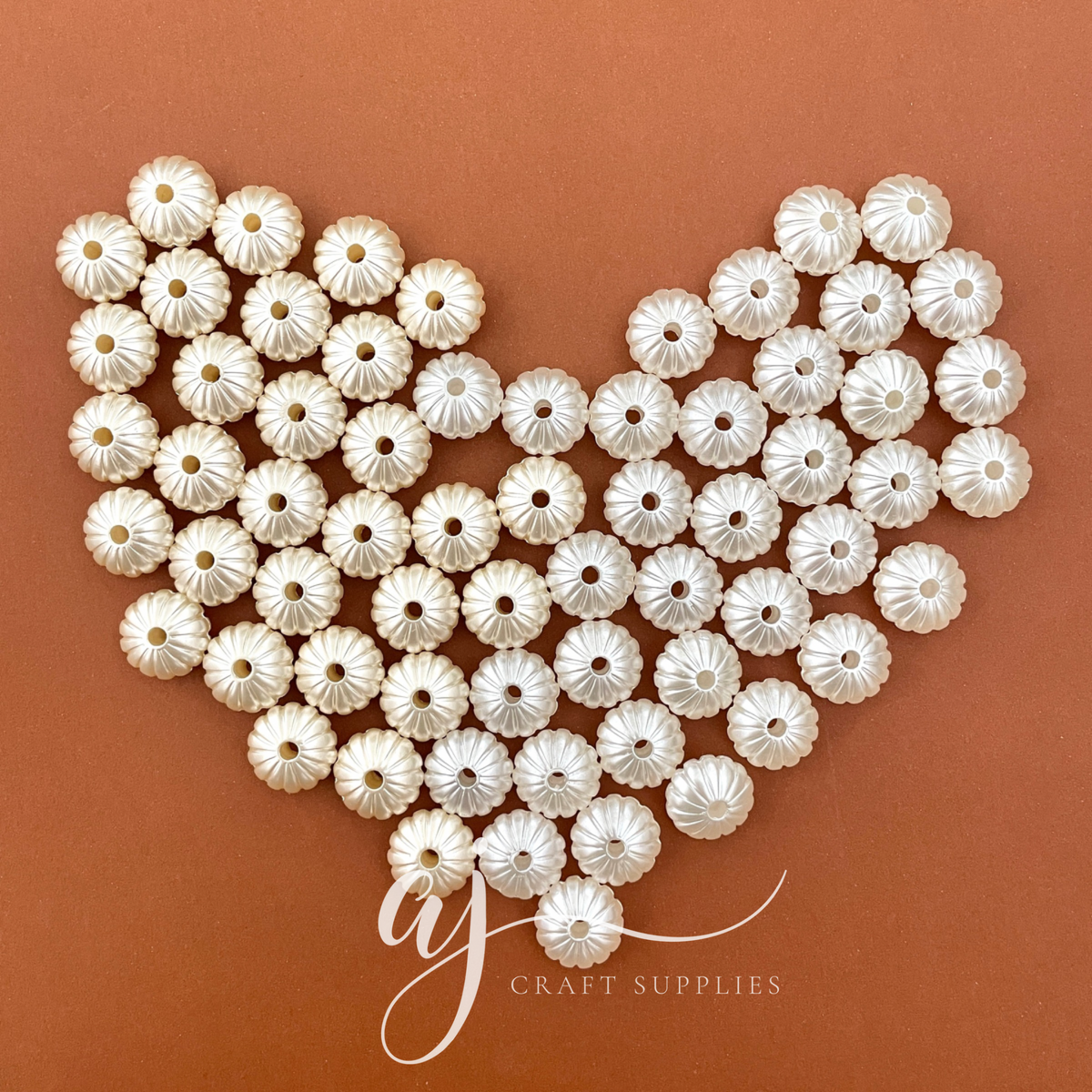 14mm Striped Saucer Pearl Acrylic Beads - Choose Your Colour - 5 Beads