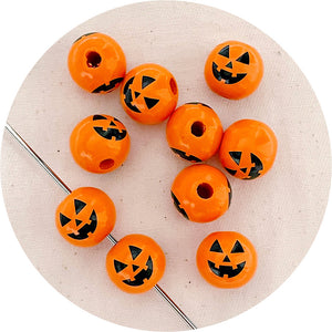 Halloween Edition 16mm Pumpkin Wooden Beads - 5 beads