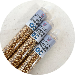 8/0 Miyuki® Round Seed Beads - Duracoat Galvanized Gold - 22g Tube