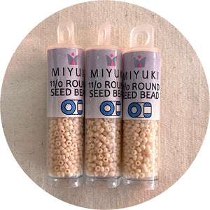 11/0 Miyuki® Round Seed Beads - Matte Dark Cream - 8.5g Tube