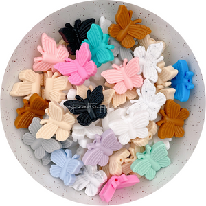 Butterfly Silicone Beads - CHOOSE YOUR COLOUR - 2 beads