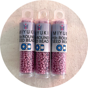 11/0 Miyuki® Round Seed Beads - Matte Opaque Rose - 8.5g Tube