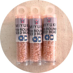 11/0 Miyuki® Round Seed Beads - Matte TR Light Tea Rose AB - 8.5g Tube