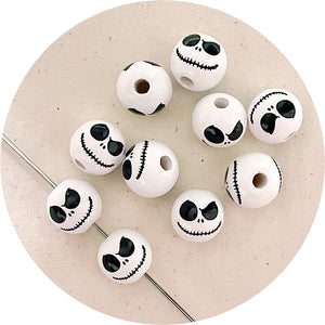 Halloween Edition 16mm Grim Reaper Wooden Beads - 5 beads