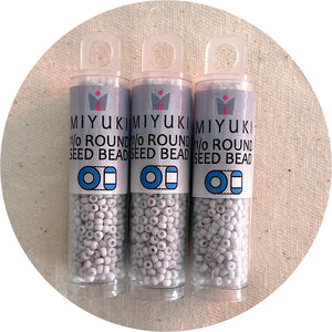 11/0 Miyuki® Round Seed Beads - Fancy Frosted Palest Gray - 8.5g Tube