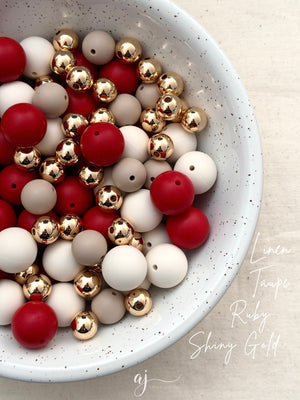 Ruby Red - 15mm round - 10 Beads