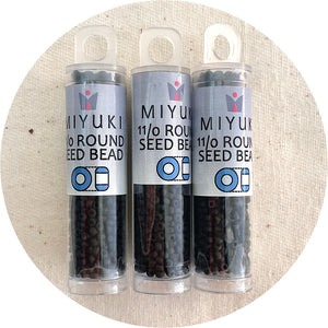 11/0 Miyuki® Round Seed Beads - Matte Black - 8.5g Tube