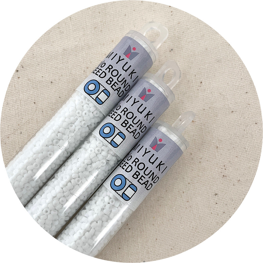 11/0 Miyuki® Round Seed Beads - Matte Opaque White - 24g Tube