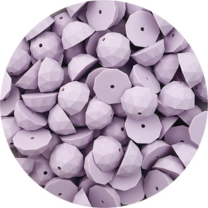 Lilac Purple - 22mm Faceted Half Round Silicone Beads - 5 Beads