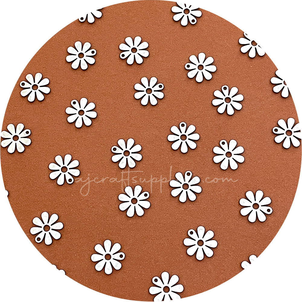 11mm Daisy Stainless Steel Charms - Steel - 2 pcs